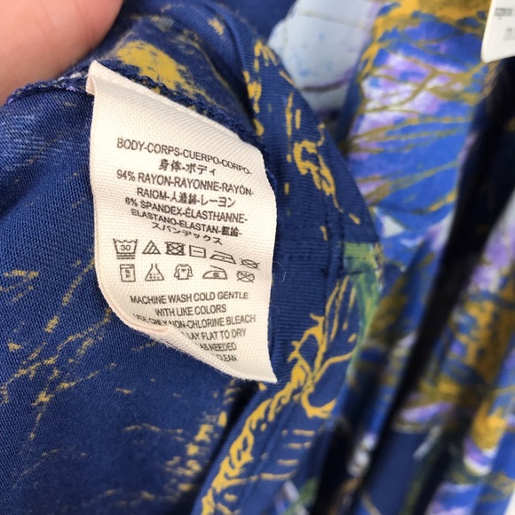 Free People | New Navy Floral Flare Bell Sleeve - Picture 5 of 7